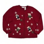 Croft & Barrow Skating Bears Silk Wool Sweater Size XL Photo 0