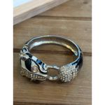 Vintage Silver & Enamel Panther Bangle Bracelet Black Photo 10