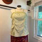 Unique spectrum  Sage Green Silky Ruched Floral Embroidered Tank Top Size 1X Photo 10