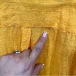 Vitamin A  Linen Women's L Relaxed Oversized Long Sleeve Button Up Shirt orange Photo 6