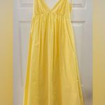 NWT Commense Open Back Midi Sun dress 100% Cotton Butter Yellow sz Medium Photo 5
