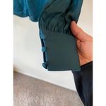 Paige  Long Sleeve Cleobelle Tie Neck Button Up Shirt Green Women's Size Small Photo 3