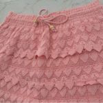 Seaspice Mavril Pink Tiered Ruffle Lace Heart Mini Wrap Skort Size M Photo 5