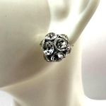 Rhinestone disco ball post earrings Silver Photo 0