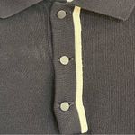 ZARA Woman’s Short Sleeve Heavier Weight Navy Blue & White Polo Shirt Size Large Photo 3