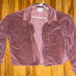 American Eagle Pink Corduroy Cropped Jacket Photo 0