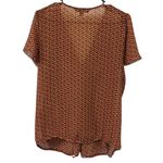 Max edition Lightweight Tie Front Polka Dot Short Flutter Sleeve Blouse Size XL Photo 7