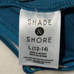 Shade & Shore  One Piece Plunge Tie Front Swimsuit Women’s L Large 12-14 Teal Photo 10