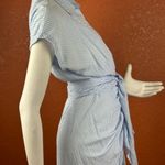 DO+BE  Light Blue and White Striped Top Size Medium. A13 Photo 7