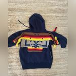 Hoodie Tassel Webbing Embroidery Stitching Side Slit Zipper Sweatshirt size m Blue Size M Photo 9