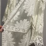 POL OS Clothing Kimono Ivory Lace Open Front Swimwear Boho Chic Embroidered Photo 7