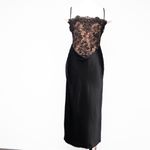 House Of CB . Nikita - Black Satin and Lace Corset Dress. Photo 1