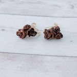 Vintage Screw Back Earrings Brown Natural Vibes Boho Photo 2