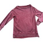 Pilcro  by Anthropologie Washed Burgundy Crewneck Drape Neck Sweatshirt Women M Photo 0