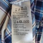 Candace Cameron Bure Blue White Plaid Flannel Size XS Plaid Button Down Shirt Photo 7