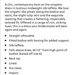 J.Crew  Selma Silk Taffeta Strapless Dress size 2 Bridesmaid Formal dance Photo 6