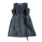 Ann Taylor Grey Fringe Sleeveless Sheath Dress Soft Fitted Wool Size 8P Women's Photo 2