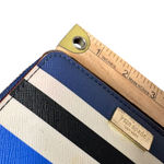 Kate Spade Darci Laurel Way Zip Around Wallet Striped Leather Blue White Photo 11