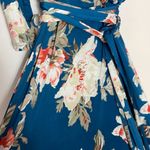 Pinkblush  Blue Pink Floral Wrap Maternity Maxi Dress size medium Photo 3