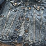 I Love H81 Women’s Long Sleeve Denim Blue Jean Jacket Size Small‎ Photo 4