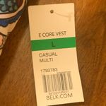 kim rogers Kim Roger’s vest NWT size Large white floral paisley zip up E Core Vest pockets Photo 1