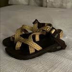 Chaco Sandals with Patterned Yellow and Brown Straps Photo 2