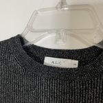 ALC Frank A.L.C. crew neck ribbed silver shimmer long sleeve merino wool top size XS Photo 2