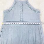 Altar'd State  Light Blue Sleeveless Halter Maxi Dress Crochet Lace Size‎ Medium Photo 9