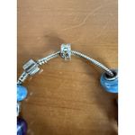 Bible Symbols Bracelet Star of‎ David Charms Beads Silver Tone Blue 8" Photo 2