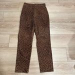 LPA  Leather Suede Leopard Cheetah Button High Waisted Ankle Pant Size M Photo 2