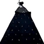 We Wore What NWT Embroidered Flower Velvet High Neck Halter Midi Dress Black Photo 6