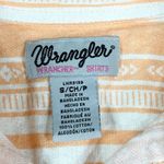 Wrangler Wrancher Shirt Small Top Orange Cream Striped Western Boho Collared 151 Photo 7