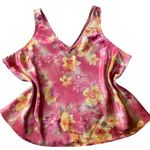 Delicates Sophia by Y2K Pink Orange Tie Dye Tropical Floral Cropped Tank Top Photo 0