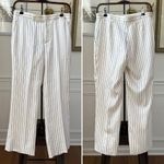 Vintage Ralph Lauren Black Label 100% Silk Stripe Ankle Trousers Pants 6 White Photo 1