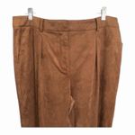 Calvin Klein Brown Faux Suede Cropped Pant Size 14 High Rise Straight Leg NWT Photo 4
