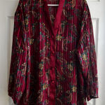 Victoria's Secret VTG  Gold Label L Red Green Roses Sexy Paisley Robe 90's Photo 0