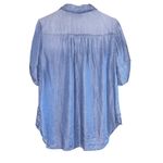 Caffe Merrakesh Chambray Quarter Button Down Top Women's Medium Cottage Country Blue Photo 3