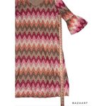 Tacera Multicolor Zigzag Lined Sheath Dress BOHO 90’s Y2K Womens Size Medium Photo 4