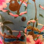 Vtg 90s floral Hawaiian shirt Blue Size M Photo 8