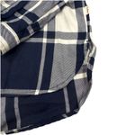 L.L.Bean Navy Plaid Quarter Button Pullover Blouse Lightweight Flannel Shirt Sz S Photo 3