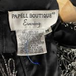 Adrianna Papell Vintage Papell Evening Black Silk Beaded Floral Sleevless High Neck Top womens M Photo 12