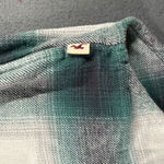 Hollister Boyfriend Fit Flannel Shirt Womens XS Jacket Green White Plaid Pockets Photo 1