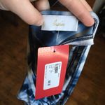 Evereve Braeve  v-neck blue tie dye, tassel hem sleeveless top Photo 2