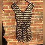Candie's Black and Gold Vintage Zigzag Mini Dress fully lined with belt Photo 4