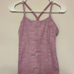 Lululemon womens 6 light purple space dye power Y luon tank top built in bra Photo 0