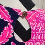 Lilly Pulitzer  Pineapple Patterned Pink and Navy Women's Top Photo 3
