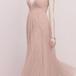 W•too NWT WTOO Lexie - Solid Blush Tulle Gown Lace Up Adjustable Straps Photo 0