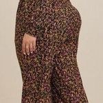 Torrid Studio Knit Floral Wide Leg Jumpsuit Sz 3 Long Sleeve Button Front Photo 1