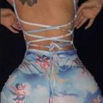 Angel Tie Dye Detail Tie Back Mini Bodycon Dress S Photo 7