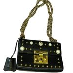 Gucci Black Leather Faux Pearl Padlock Shoulder Bag Photo 10